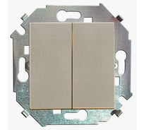 Двухклавишный проходной выключатель Simon 16А 250В, винтовой зажим, шампань 1591397-034