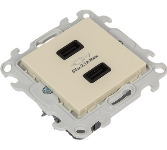 Зарядное устройство Simon розетка 2хUSB, сл кость 2411096-031