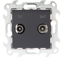 Розетка TV-SAT Simon проходная, графит 2410485-038