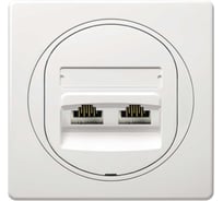 Компьютерная двойная розетка с Keystone модулями Aling-conel EON 2хRJ45 кат.5e UTP белая арт. E614.00