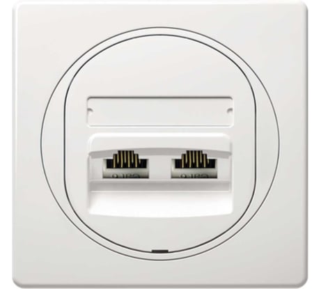 Компьютерная двойная розетка с Keystone модулями Aling-conel EON 2хRJ45 кат.5e UTP белая арт. E614.00