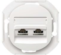 Компьютерная двойная розетка с Keystone модулями Aling-conel EON 2хRJ45 кат.5e UTP , механизм, белая арт. E614.0