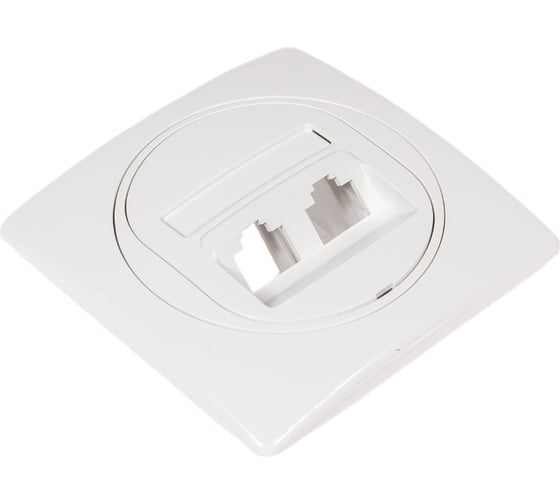 Компьютерная двойная розетка с Keystone модулями Aling-conel EON 2хRJ45 кат.6 FTP белая арт. E615S.00