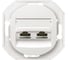 Компьютерная двойная розетка с Keystone модулями Aling-conel EON 2хRJ45 кат.6 FTP , механизм, белая арт. E615S.0 1