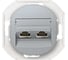 Компьютерная двойная розетка с Keystone модулями Aling-conel EON 2хRJ45 кат.6 FTP , механизм, серебряная арт. E615S.S 1