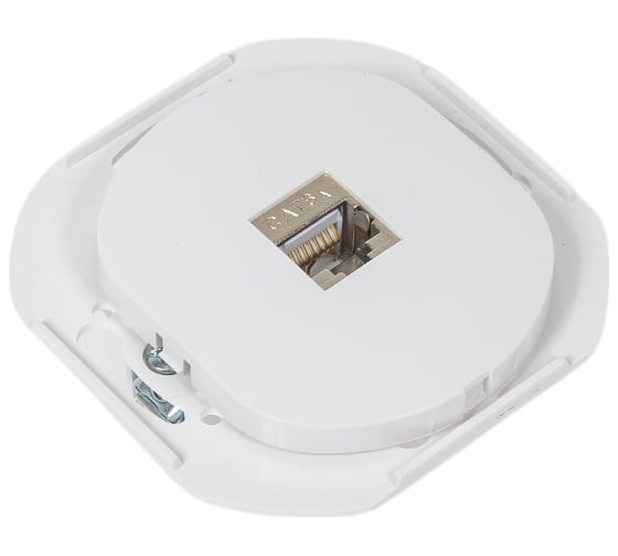 Компьютерная розетка с Keystone модулем Aling-conel EON RJ45 кат.6А FTP , механизм, белая арт. E616S.0