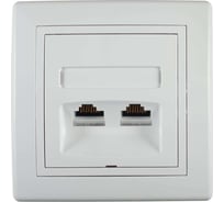 Компьютерная двойная розетка с Keystone модулями Aling-conel PRESTIGE 2хRJ45 кат.5e FTP белая арт. 614S.00