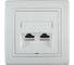 Компьютерная двойная розетка с Keystone модулями Aling-conel PRESTIGE 2хRJ45 кат.5e FTP белая арт. 614S.00 1