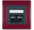 Компьютерная двойная розетка с Keystone модулями Aling-conel PRESTIGE 2хRJ45 кат.5e UTP бордо-бордо-графит арт. 614.332 1