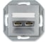 Компьютерная двойная розетка с Keystone модулями Aling-conel PRESTIGE 2хRJ45 кат.5e UTP , механизм, серебряная арт. 6014.S 1