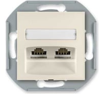 Компьютерная двойная розетка с Keystone модулями Aling-conel PRESTIGE 2хRJ45 кат.5e UTP , механизм, кремовая арт. 6014.9