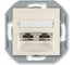 Компьютерная двойная розетка с Keystone модулями Aling-conel PRESTIGE 2хRJ45 кат.5e UTP , механизм, кремовая арт. 6014.9 1
