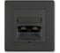 Компьютерная двойная розетка с Keystone модулями Aling-conel PRESTIGE 2хRJ45 кат.5e UTP чёрная soft touch арт. 614.E1E1 1