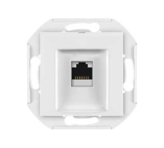 Компьютерная розетка с Keystone модулем Aling-conel PRESTIGE RJ45 кат.6А FTP , механизм, белая арт. 6016S.0 1