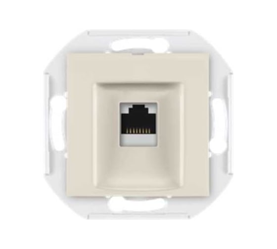 Компьютерная розетка с Keystone модулем Aling-conel PRESTIGE RJ45 кат.6А FTP , механизм, кремовая арт. 6016S.9 1