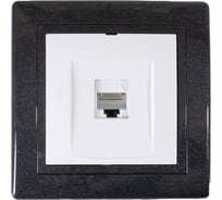Компьютерная розетка с Keystone модулем Aling-conel PRESTIGE RJ45 кат.6А UTP графит-графит-белый арт. 616.220