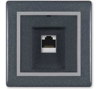 Компьютерная розетка с Keystone модулем Aling-conel PRESTIGE RJ45 кат.6А UTP графит-серый-графит арт. 616.212