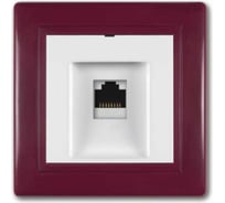 Компьютерная розетка с Keystone модулем Aling-conel PRESTIGE RJ45 кат.6А UTP бордо-бордо-белый арт. 616.330