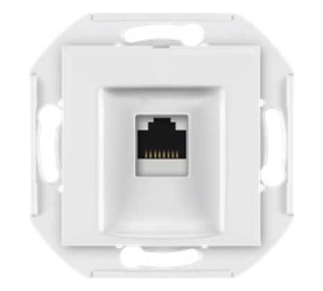 Компьютерная розетка с Keystone модулем Aling-conel PRESTIGE RJ45 кат.6А UTP , механизм, белая арт. 6016.0