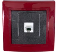 Компьютерная розетка с Keystone модулем Aling-conel PRESTIGE RJ45 кат.6А UTP бордо-бордо-графит арт. 616.332