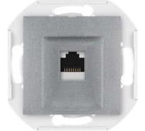 Компьютерная розетка с Keystone модулем Aling-conel PRESTIGE RJ45 кат.6А UTP , механизм, серебряная арт. 6016.S