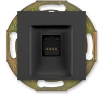 Компьютерная розетка с Keystone модулем Aling-conel PRESTIGE RJ45 кат.6А UTP , механизм, чёрная soft touch арт. 6016.E1
