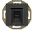 Компьютерная розетка с Keystone модулем Aling-conel PRESTIGE RJ45 кат.6А UTP , механизм, чёрная soft touch арт. 6016.E1 1