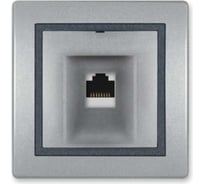 Компьютерная розетка с Keystone модулем Aling-conel PRESTIGE RJ45 кат.6А UTP серебро-графит-серебро арт. 616.S2S