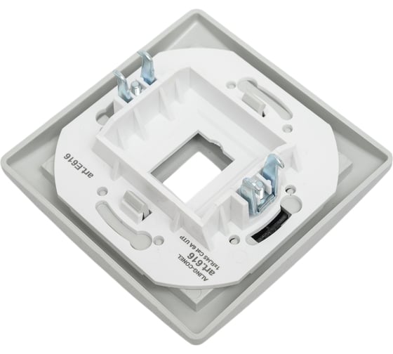 Компьютерная розетка с Keystone модулем Aling-conel PRESTIGE RJ45 кат.6А UTP серебро-графит-серебро арт. 616.S2S