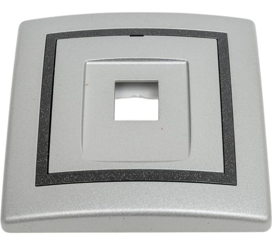 Компьютерная розетка с Keystone модулем Aling-conel PRESTIGE RJ45 кат.6А UTP серебро-графит-серебро арт. 616.S2S