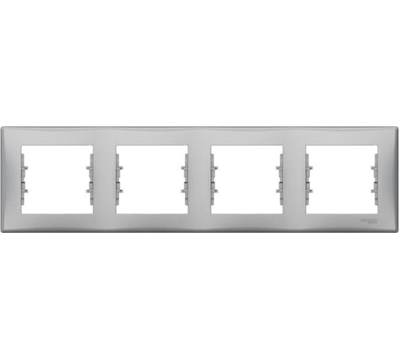 Рамка Systeme Electric 4-местная Sedna горизонтальная, алюминий SchE SDN5800760 1