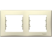Рамка Systeme Electric 2-местная Sedna горизонтальная, бежевая SchE SDN5800347