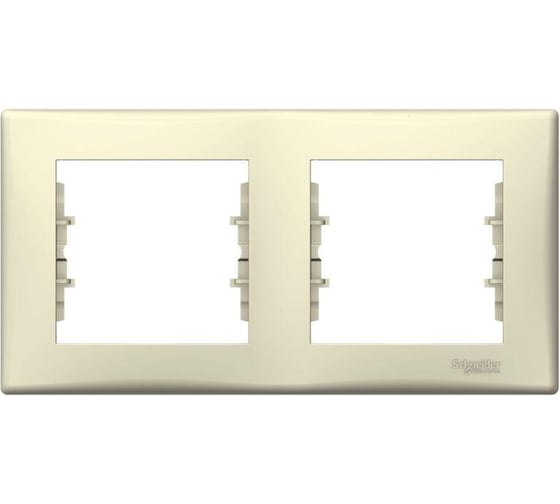 Рамка Systeme Electric 2-местная Sedna горизонтальная, бежевая SchE SDN5800347 1