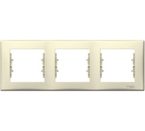 Рамка Systeme Electric 3-местная Sedna горизонтальная, бежевая SchE SDN5800547