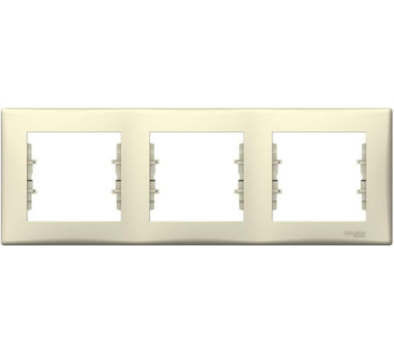 Рамка Systeme Electric 3-местная Sedna горизонтальная, бежевая SchE SDN5800547 1