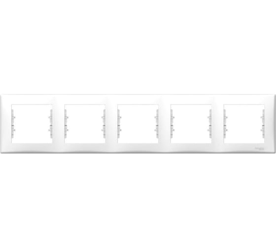 Рамка Systeme Electric 5-местная Sedna горизонтальная, белая SchE SDN5800921 1