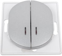 2-клавишный выключатель Aling-conel с индикациейEON МЕХАНИЗМ 10AX 250V серебряный /арт. / E626.S