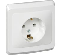 Розетка Systeme Electric 1-м СП Этюд 16А с заземлением, белая SchE PC16-003B