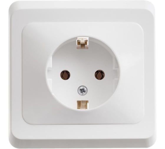 Розетка Systeme Electric 1-м СП Этюд 16А с заземлением, белая SchE PC16-003B