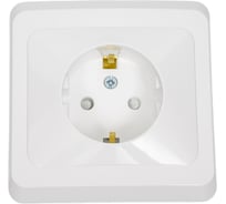 Розетка Systeme Electric 1-м СП Этюд 16А с заземлением, защитные шторки, белая SchE PC16-004B