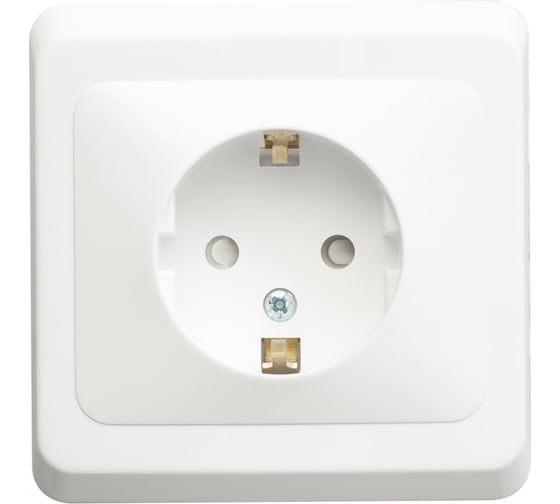Розетка Systeme Electric 1-м СП Этюд 16А с заземлением, защитные шторки, белая SchE PC16-004B