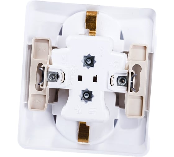 Розетка Systeme Electric 2-м СП Этюд 16А с заземлением, белая SchE PC16-007B