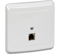 Телефонная розетка Systeme Electric 1-м. СП Этюд белая SchE TELC-001B
