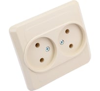 Розетка Systeme Electric 2-м СП Этюд 16А без заземления, кремовая SchE PC16-005K