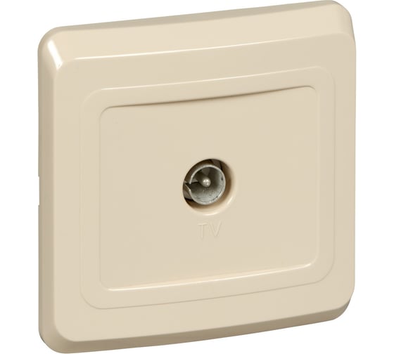 Розетка TV 1-м CП Systeme Electric (Schneider Electric) Этюд, оконечная, кремовый, арт. TVC-002K