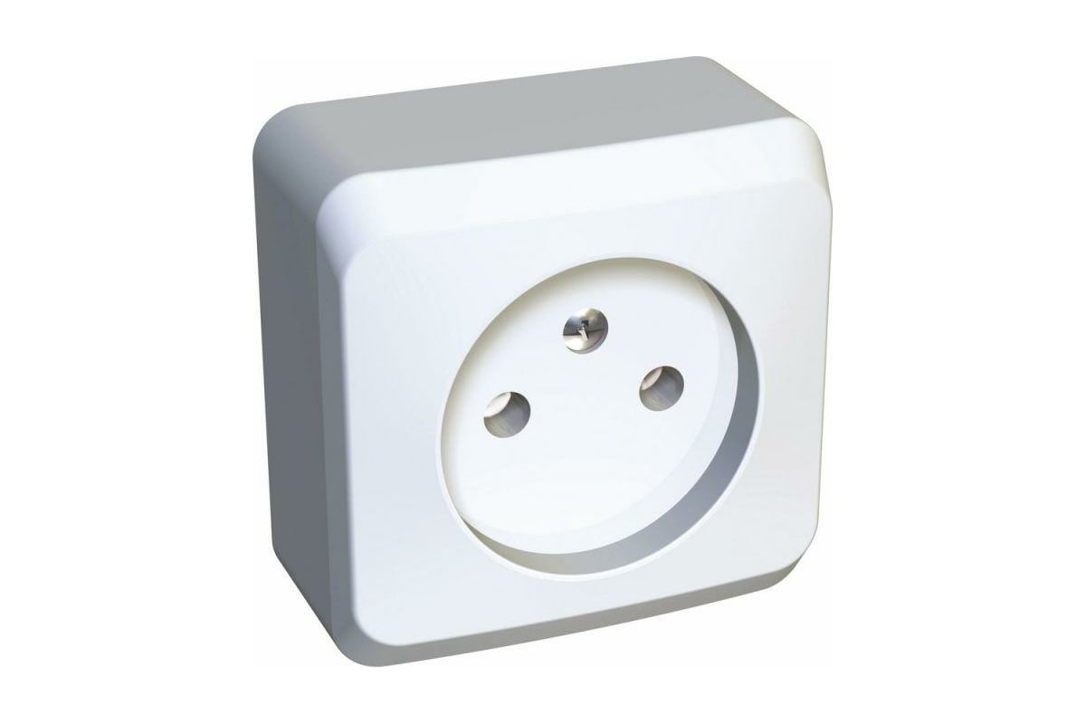 Розетка Schneider Electric 1-м ОП Этюд 16А без заземления, з/ш белая ...