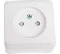 Розетка Systeme Electric 1-м ОП Этюд 16А без заземления, з/ш белая SchE PA16-002B