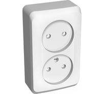 Розетка 2-м ОП Systeme Electric (Schneider Electric) Этюд, 16 А, без заземления, белый, арт. PA16-006B