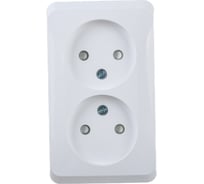 Розетка Systeme Electric 2-м ОП Этюд 16А без заземления з/ш белая SchE PA16-006B 15170241