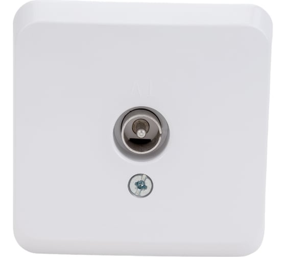 Розетка TV Systeme Electric 1-м ОП Этюд белая SchE TVA-002B